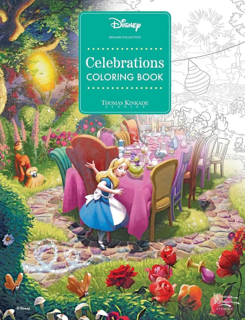 Disney Dreams Collection Thomas Kinkade Studios Celebrations Coloring Book - 1