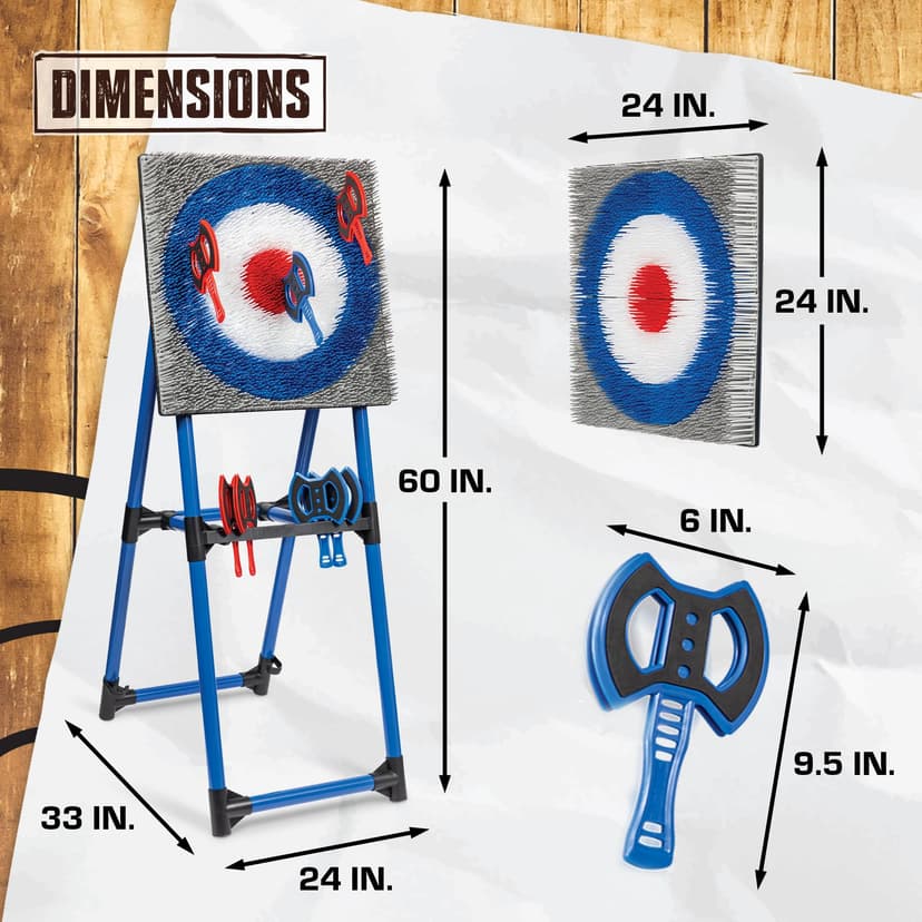 EastPoint Sports Backyard Axe Throw Target Game – Steel Frame Outdoor Game with 8 Throwing Axes, Portable for Backyard or Park - 5