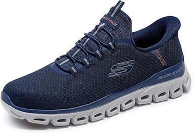 Skechers Homme Glide-Step Noxus Basket, Navy Mesh/PU, 42 EU