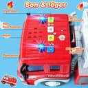 GizmoVine Gros Camion de Pompier, Véhicule Pompiers XXL avec Échelle, Sonore et Lumineux, Grand Realiste Maquette Camions, Voiture à Friction Jouet, Cadeau Enfant 3 4 5 6 7 8 Ans - Rouge - 4
