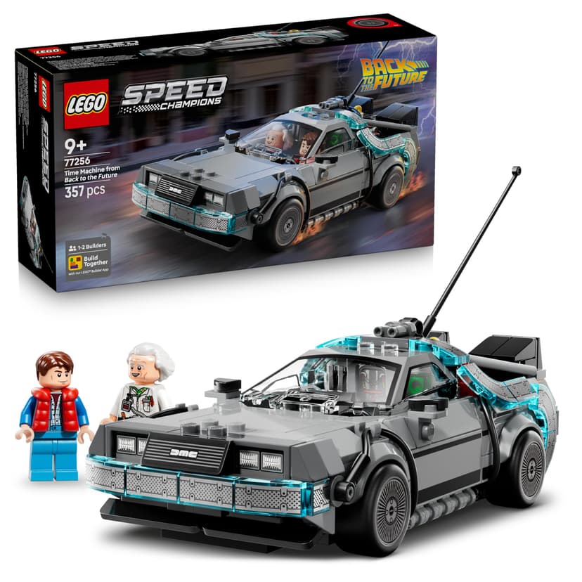 LEGO Speed Champions La Machine à Remonter Le Temps de Retour vers Le Futur - Jouet Voiture - Maquette avec Minifigurines de Doc Brown & Marty McFly - Cadeau pour Garçon, Fille & Fans dès 9 Ans 77256 - 1