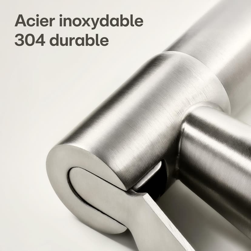Praknu Handheld Bidet Douche Shower Spray for Toilet in Stainless Steel Sprayer, Hose & Holder - Stainless Steel – for Standard G1/2 Connection – Easy to Install - 3