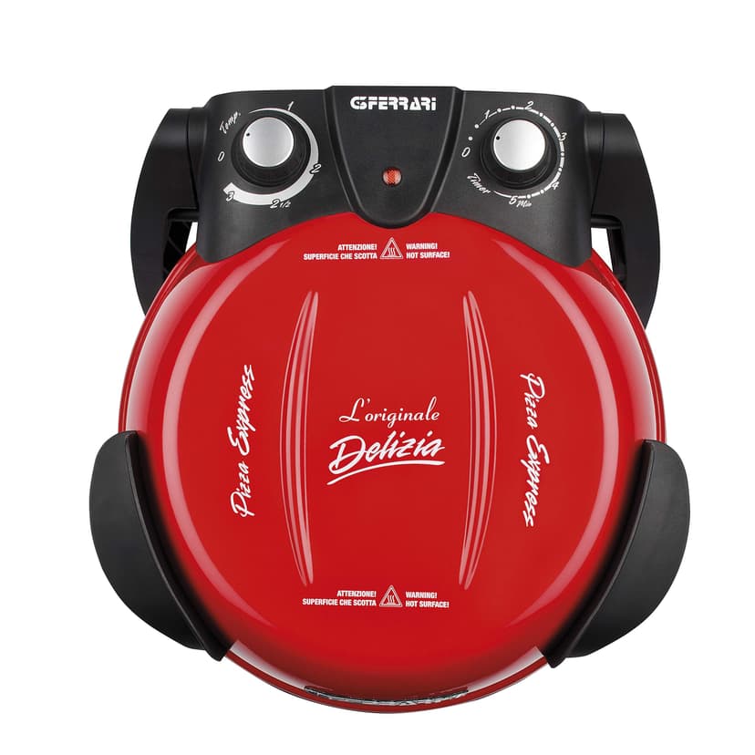 G3 Ferrari G10006 Pizza Express Delizia,Four à Pizza 1200 W, Thermostat Réglable jusqu’à 400°C, Cuit une Pizza Savoureuse en 5 min, Double Résistance, Livre de recettes et Spatules inclus – Rouge - 7