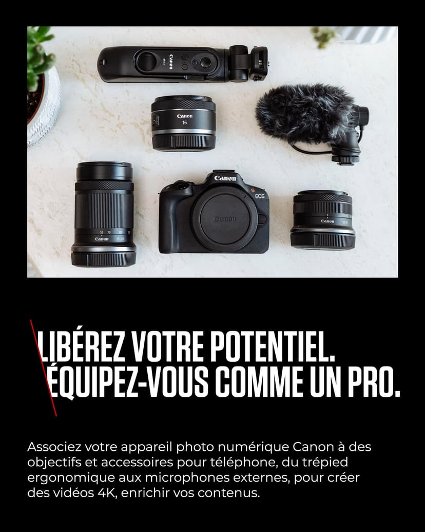 Canon EOS R50 Mirrorless Camera Kit - Black - 24.2MP - RF-S 18-45mm Lens - Creator Kit - 6