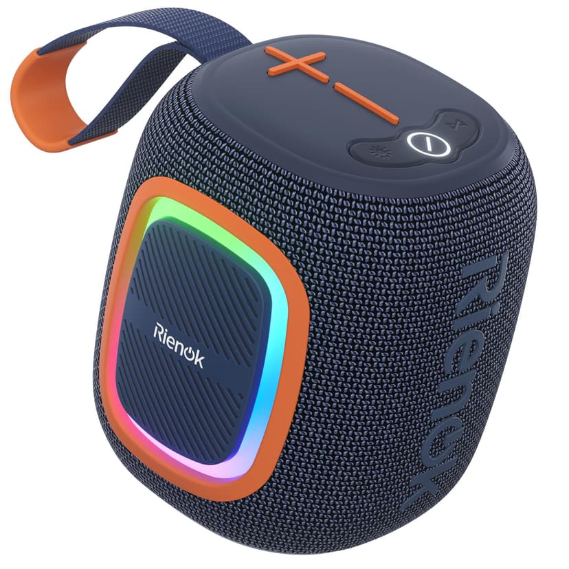 RIENOK Bluetooth Speaker Wireless Portable Waterproof Speaker with Lights FM Radio 15-Hour Playtime Bluetooth 5.3 TF Card USB Playback Mini for Home Garden Party Camping Travel - 1