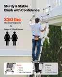 VEVOR 12.5ft Telescoping Ladder, Aluminum Lightweight Multi-Purpose Collapsible Extension, One-Touch Retraction Ladder, Heavy Duty 330LBS Max Capacity with Non-Slip Feet, for Home, Outdoor Work, Loft - 2