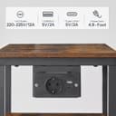 HOOBRO Table d’Appoint en C avec Multiprise (1 AC, 1 USB-A, 1 Type-C) et 1 Tiroir, Table de Chevet, avec 4 roulettes et 4 Pieds Réglables, pour Chambre, Salon, Marron Rustique et Noir EBF79CSF01 - 5