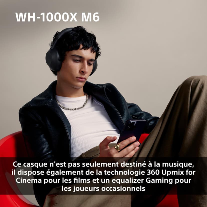 Sony WH-1000XM6 Casque sans-Fil Bluetooth à réduction de Bruit Noir, Son Hi-Res Unique, Confortable, Conception Pliable, Etui résistant, 30h Autonomie, iOS & Android - Bleu Nuit - 8