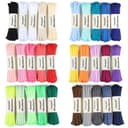 Puzeam Lacets Ovales de Sport [ 2 Paires ] lacets de Chaussures Demi Ronds les Course de Baskets de Running - Largeur 6 mm,16 couleurs au Choix Blanc 120 - 4