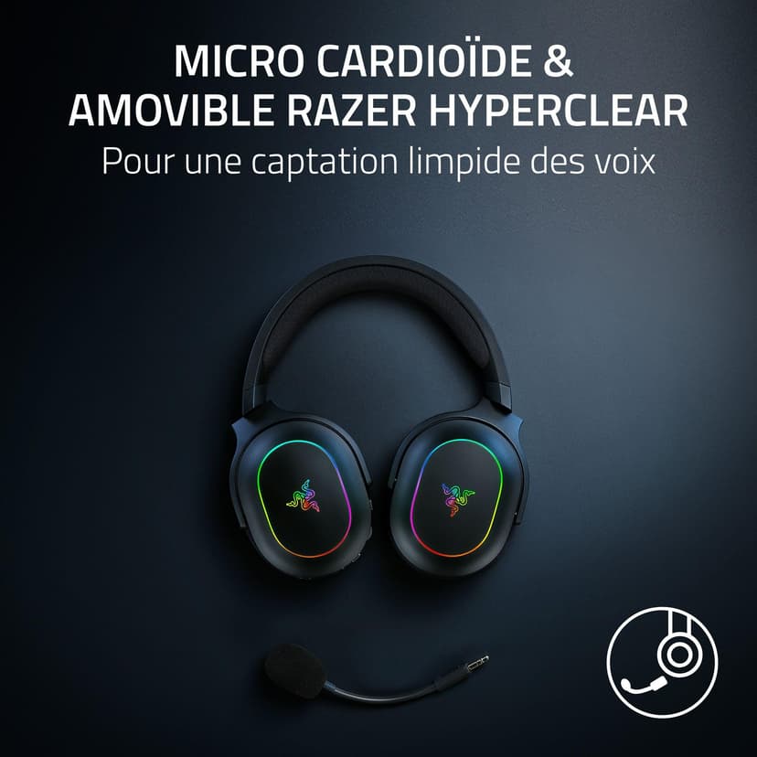 Razer Barracuda X Chroma - Wireless Multi-Platform Gaming Headset with 6 Zone Chroma RGB (SmartSwitch Hyperspeed & Bluetooth, 40mm Drivers, Detachable HyperClear Cardioid Mic) Black - 6