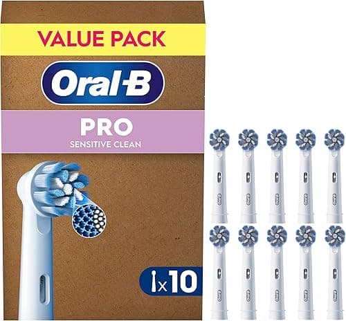 Oral-B Pro Sensitive Clean Toothbrush Heads, Pack of 10 Counts, Suitable for Mailbox