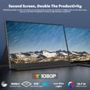 HONGO Portable Screen IPS Laptop Screen USB C Built-in Dual Speakers, Eye Care Portable Display for Laptop/PC/Mac/PS5/4/Xbox with /USB Type C Port & Smart Cover (15-inch 1080) - 2