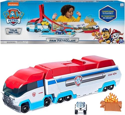 Paw Patrol - Pat Patrouille - Camion Patrouilleur 2 en 1 True Metal - Véhicule avec Circuit, Voiture, Accessoires - Pat Patrouille Jouet - Voiture Enfant - Jouet Enfant 3 Ans Et +
