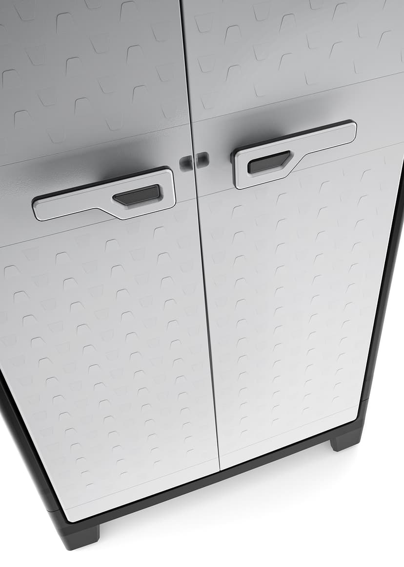 Keter Titan High Indoor Garage Utility Multi purpose Cabinet - Black-Grey - 4