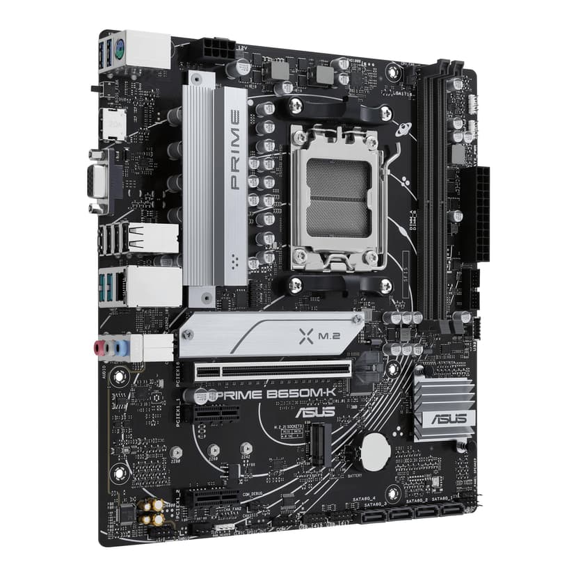 Asus PRIME B650M-K, AMD B650, AM5, Micro ATX, 2 DDR5, VGA, HDMI, 2.5G LAN, PCIe4, 2x M.2 - 5