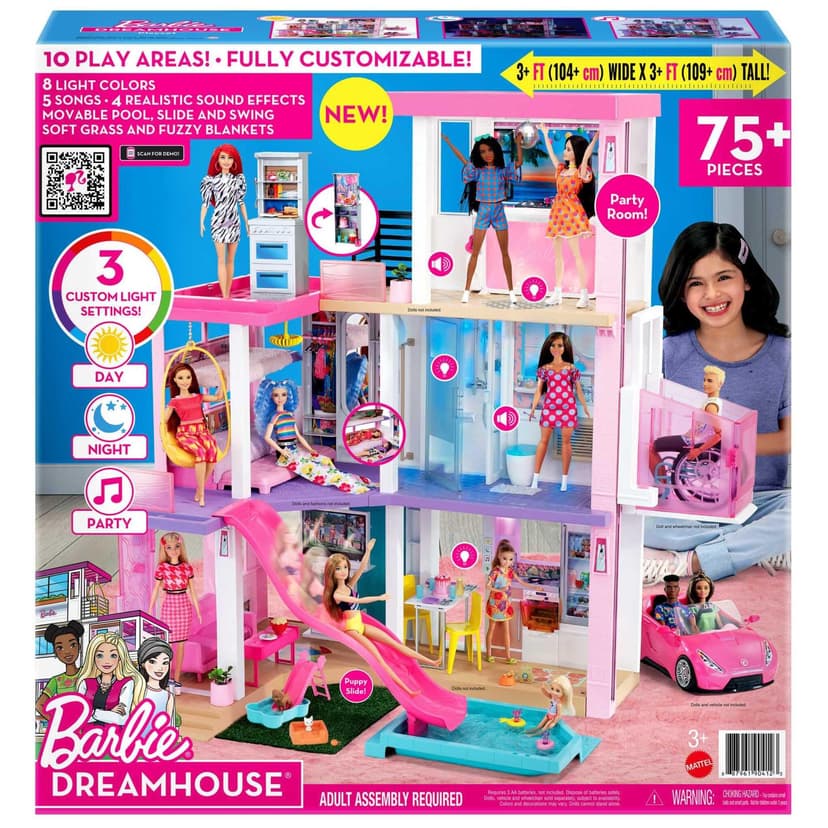 Barbie DreamHouse Dollhouse with 75+ Accessories and Wheelchair Accessible Elevator, 10 Play Areas, 3 Custom Light Settings & Music, GRG93 - 5