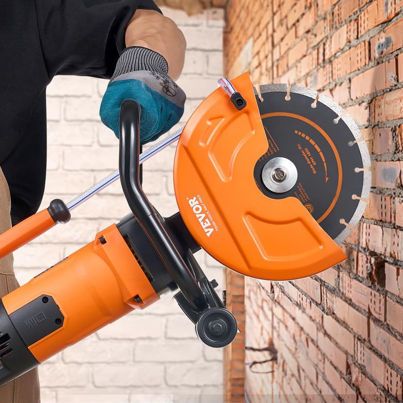 VEVOR Electric Concrete Saw, 230mm, Circular Saw High Power 2000W Cutting Depth 89mm Wet/Dry Disc Saw with Water Pipe, Water Pump, Blade, for Stone and Brick - 8