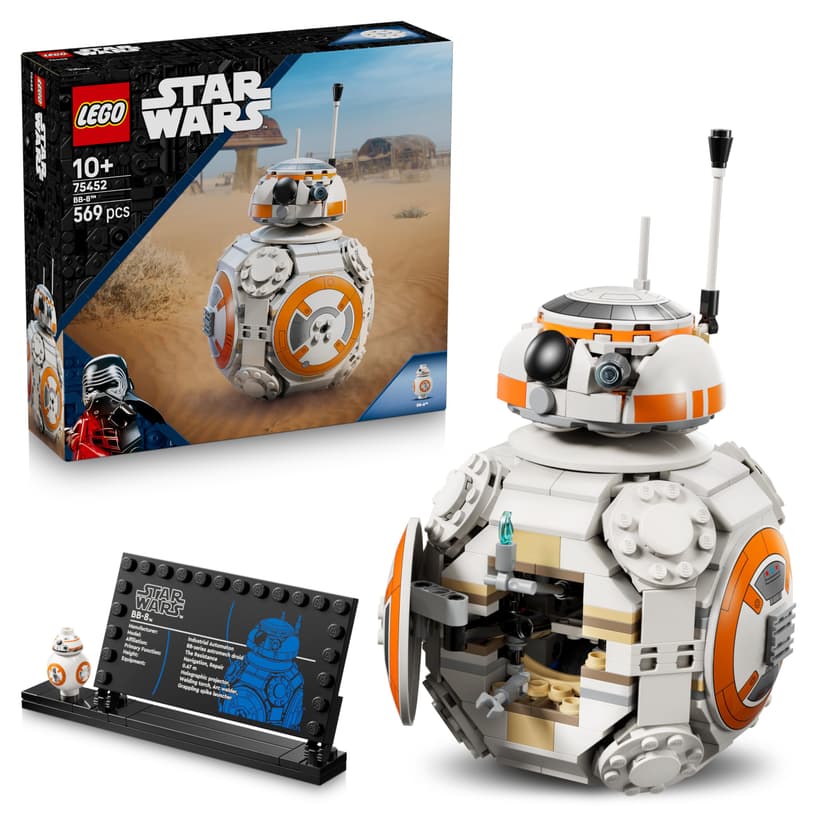 LEGO Star Wars 75452 BB-8 Astromech Droid Figure Model Kit - Building Toy w/a Spinning Head & Wheel - Bedroom Decor Idea - Gift for 10+ Year Old Boys, Girls & Fans - 1