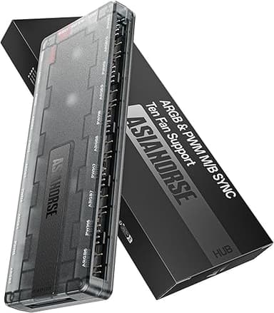 AsiaHorse UMBRA ARGB PWM PC Case Fan Hub, 10-Port 5V 3-Pi…