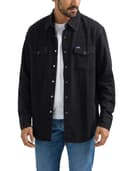 Wrangler Men's Denim Light Wash Long Sleeve Snap Shirt - 1
