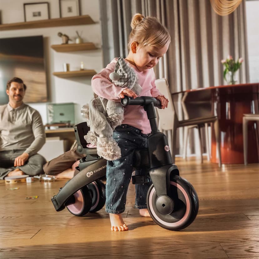 Kinderkraft JAZZ 3 Tricycle Bike, 360° Rotating Seat, Reclining Seat, Foldable Frame, UPF 50+ Canopy, Parent Control Handle, Balance Bike Function, Green - 4