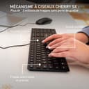 CHERRY KC 6000 Slim, Clavier au Design Ultra-Plat, Disposition Allemande (QWERTZ), Filaire (Port USB-A), Touches silencieuses, Marquage Durable, Noir - 4