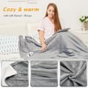 Mia&Coco Electric Heated Blanket Throw Flannel Sherpa Fast Heating 120x160cm, 10 Heat Levels & Up-to-9-Hours Auto-Off Timer & LED Display, for Home Office Use, Machine Washable, ETL Certified, Gray - 4