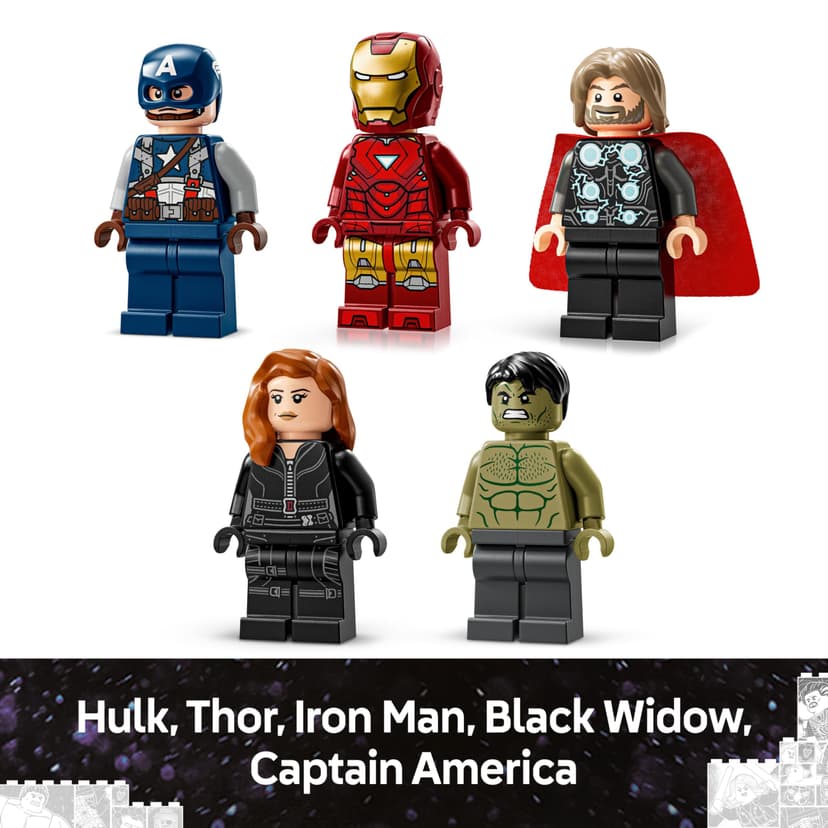 LEGO Marvel: MARVEL Logo & Minifigures - Super-Hero Building Toy with 5 Characters incl. Iron Man, Thor, Black Widow & Hulk - Avengers Gift for 12+ Year Old Boys, Girls & Teens 76313 - 4