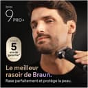 Braun Rasoir Electrique Homme Series 9+ PRO 9665CCE Graphite, Etanche, Lames De Précision Ultra-Fines Et Tondeuse Pro Trimmer Pour Bien Raser La Barbe, Coffret Rasage Avec Station De Nettoyage - 2