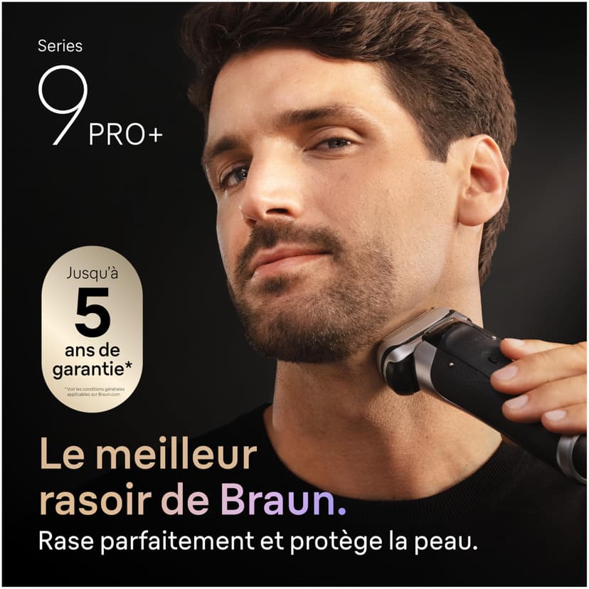 Braun Rasoir Electrique Homme Series 9+ PRO 9665CCE Graphite, Etanche, Lames De Précision Ultra-Fines Et Tondeuse Pro Trimmer Pour Bien Raser La Barbe, Coffret Rasage Avec Station De Nettoyage - 2