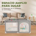 JUPPLIES Parc Bébé Sécurisé avec Tapis 120×120 cm – Aire de Jeu Carrée pour Enfant 6–24 mois, Filet Respirant 360°, Structure Stable Antidérapante, 2 Poignées Incluses - 7