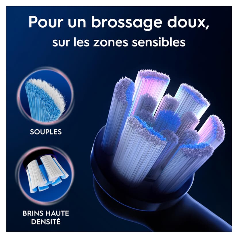 Oral-B iO Series Gentle Care Black, Original Replacement Round Brush Heads, Angled Bristles for Plaque Removal, Softest Brush Head, for Sensitive Gums, Designed for Oral-B iO Electric Toothbrushes, 10 - 3