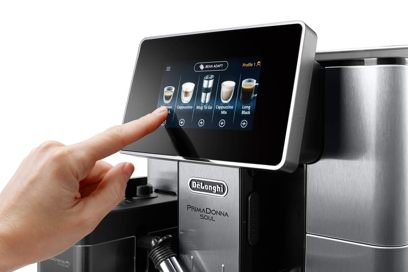 De'Longhi Primadonna Soul, Fully Automatic Bean to Cup, Espresso an Cappuccino Coffee Maker, ECAM610.75.mb, 2.2 liters, Black and Silver - 2
