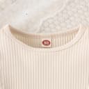 Geagodelia 2Pcs Baby Girl Outfit Clothes Set Newborn Toddler Clothing Long Sleeve Shirt Top + Skirts Spring Autumn Baby Grows 0-4 Years (Beige & Khaki, 6-12 Months) - 4