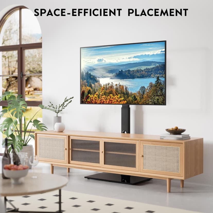 BONTEC TV Floor Stand for 30-70 Inch LED LCD OLED Flat Curved TVs, Height Adjustable Tall Swivel Standing TV Stand, Universal Freestanding Floor Standing TV Stand Base up to 40kg, Max VESA 600x400mm - 9
