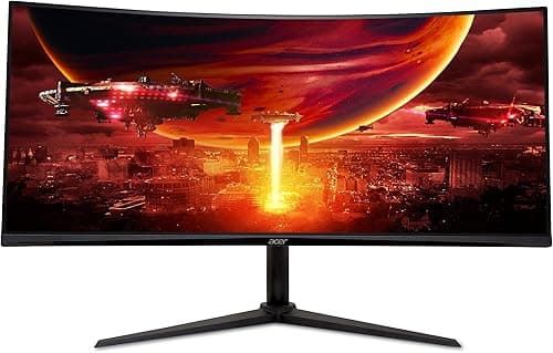 Acer Nitro XZ342CUV3, Écran PC Gaming Incurvé 34" UltraWide QHD, 180Hz (Curve 1500R, 3440x1440, 21:9, Freesync Premium, 1ms (VRB), 400Nits, 2xHDMI 2.0/1xDP 1.4) Moniteur PC curve, Pied Ajustable, Noir