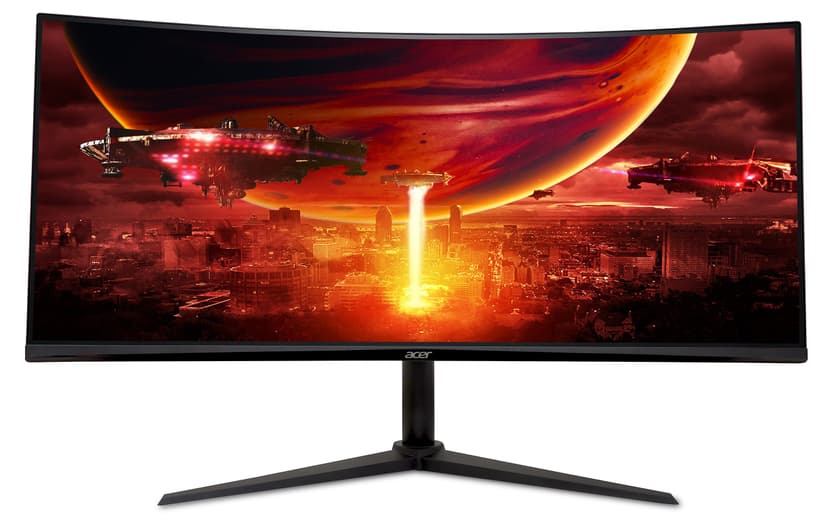 Acer Nitro XZ342CUV3, Écran PC Gaming Incurvé 34" UltraWide QHD, 180Hz (Curve 1500R, 3440x1440, 21:9, Freesync Premium, 1ms (VRB), 400Nits, 2xHDMI 2.0/1xDP 1.4) Moniteur PC curve, Pied Ajustable, Noir - 1