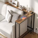 YATINEY Narrow Console Table Entrance Table 15cm Wide Hallway Table 1AC and 2 USB Ports Living Room Hallway Behind Sofa 3 Combination Modes Vintage Brown and Black XCT07CBR - 5