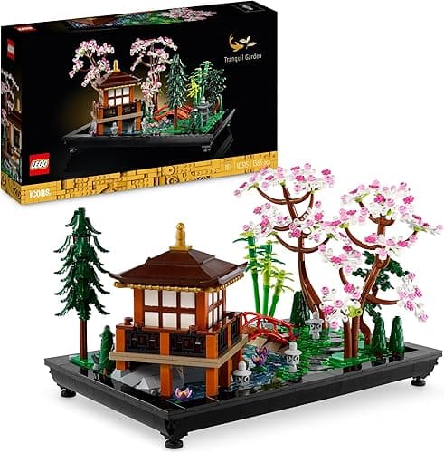 LEGO 10315 Icons Tranquil Garden, Botanical Zen Garden Kit for Adults with Lotus Flowers, Customisable Desk Decoration, Inspired by Japanese Traditions, Mindful Gardening Gift for Women, Men