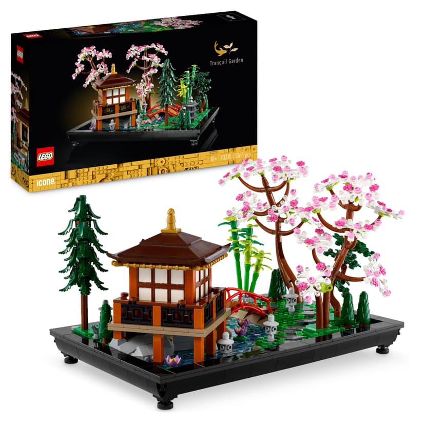 LEGO 10315 Icons Tranquil Garden, Botanical Zen Garden Kit for Adults with Lotus Flowers, Customisable Desk Decoration, Inspired by Japanese Traditions, Mindful Gardening Gift for Women, Men - 1