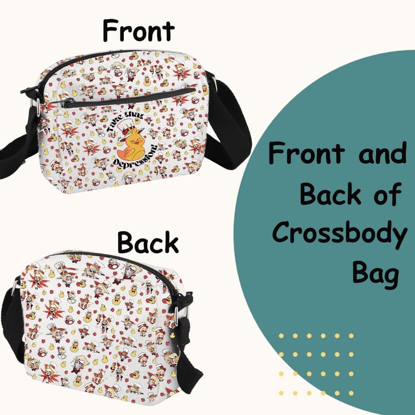 TSOTMO Cartoon Merch Gift Inspired Take That Depression Crossbody Purses Bag for Fans Hazbin TV Show - 6