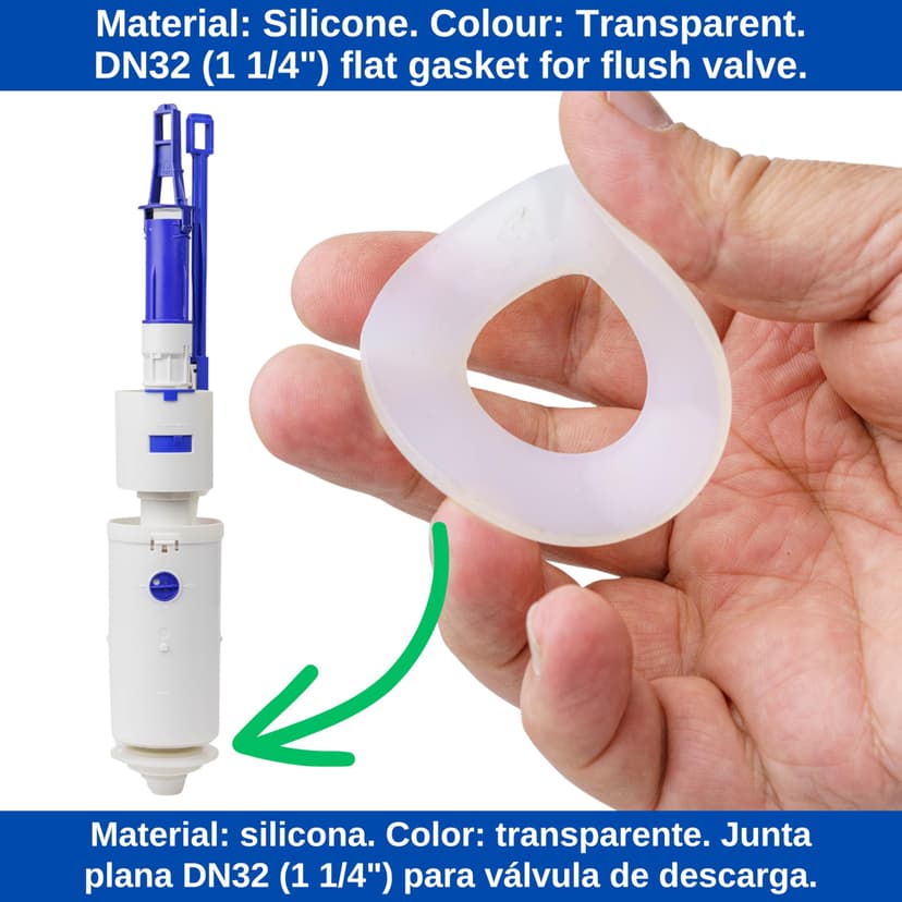 Basin and Lifting Bell Seal Set, 2 Pack, Replacement for Art. No. 240.282.00.1, 890.615, 816.418.00.1, 818.109, Compatible with GEBERIT cisterns, Flat Gasket for Flush Valve, Siphon Bell Sealing Ring - 3