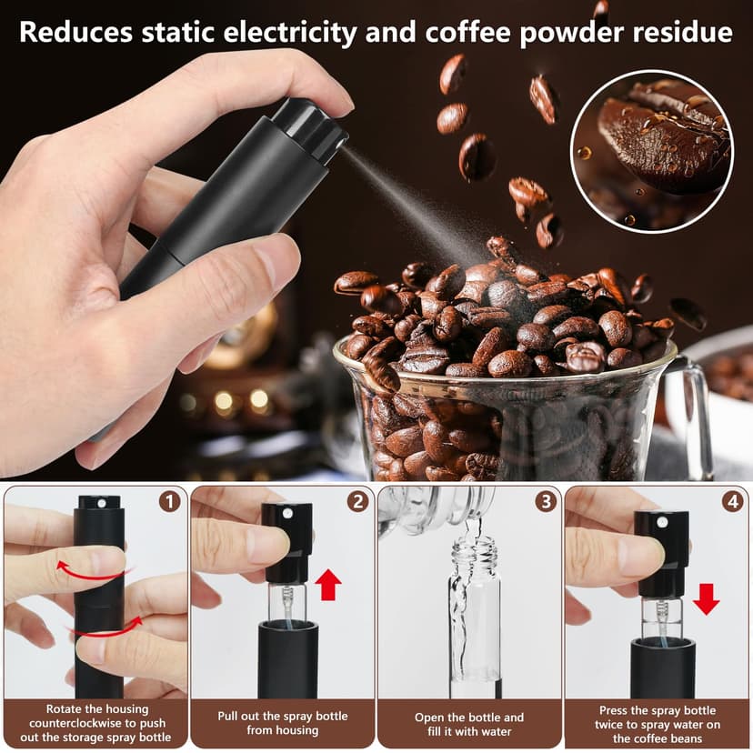 Y-Step 4PCS 51mm Coffee Tamper Set: with 30LB Calibrated Spring Loaded Barista Tamper, Tamper Mat, Spray Bottle, WDT Tool Espresso Coffee Distribution Stirrer, Espresso Aluminum Handle Accessories - 5