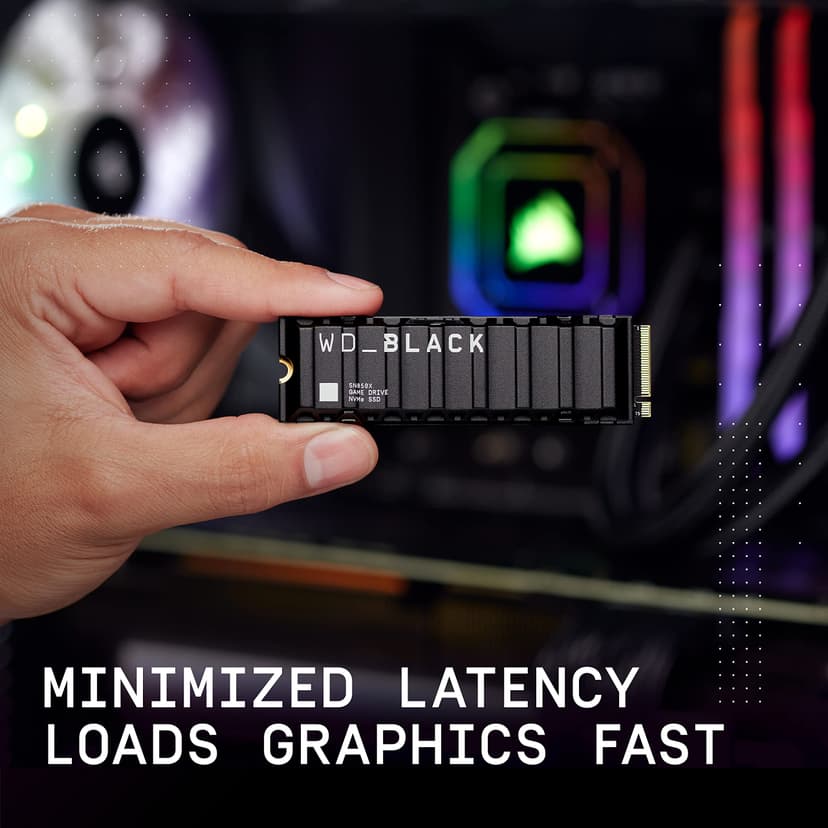 WD Black SN850X 2TB SSD M.2 2280 NVME PCI-E Gen4 Solid State Drive with Heatsink - 8