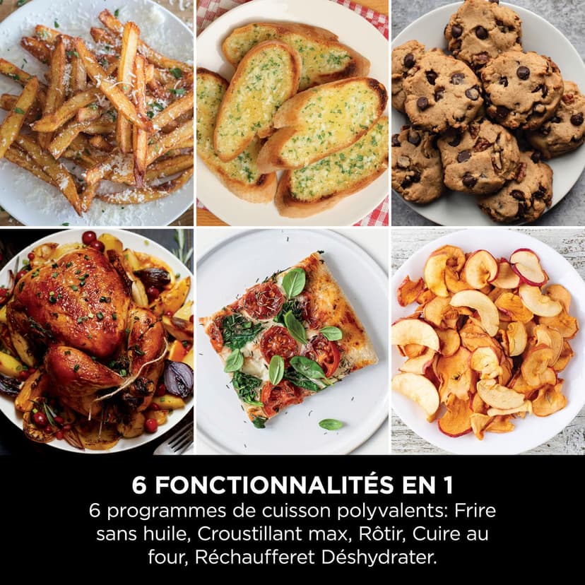 NINJA Double Stack XL Air Fryer, Friteuse sans huile Verticale Double Tiroir 4 Niveaux de Cuisson, 2 Tiroirs, 2 Grilles, Capacité de 9,5 L, 6 Fonctions, 8 Portions, Pinces, Blanc SL400EUWH - 9