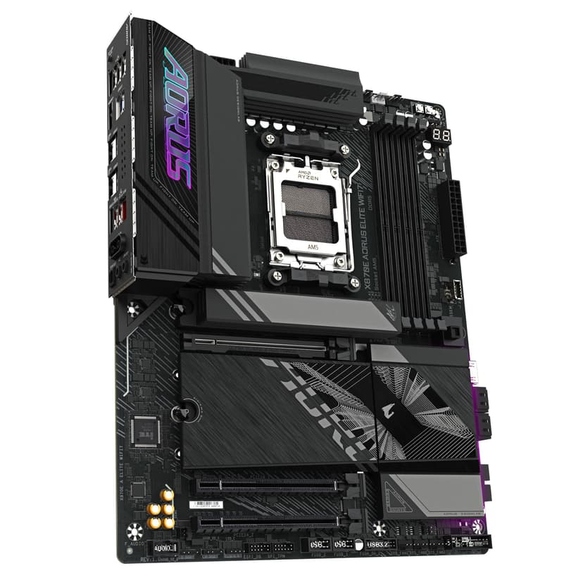 GIGABYTE X870E AORUS ELITE WIFI7 Motherboard - Supports AMD Ryzen 9000 CPUs, 16+2+2 Phases Digital VRM, up to 8000Hz DDR5 (OC), 3xPCIe 5.0, Wi-Fi 7, 2.5GbE LAN, USB 4 - 3