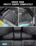 CDEFG Compatible with Ford Ranger T9 2024 2025 Floor Mats, Floor Mats TPE Car Waterproof Easy to Clean Premium All-Weather Rubber Mats Front and Rear Mats Ranger T9 Raptor Wildtrak XLT Accessories - 4