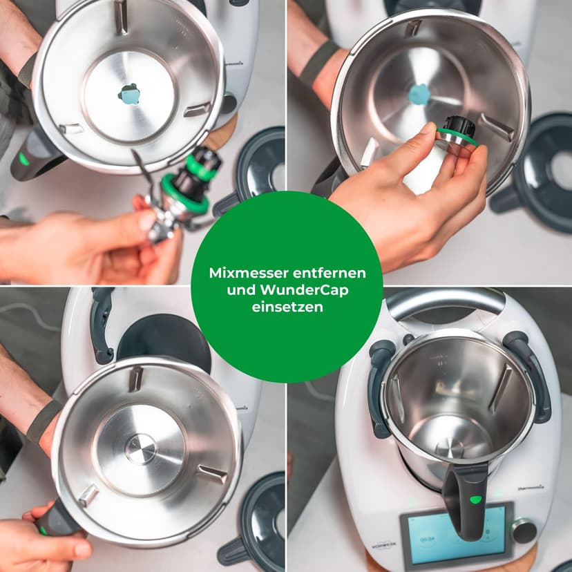 Wundermix - WunderCap® Knife Replacement for Monsieur Cuisine Food Processor (Connect, Trend, Smart) • The Revolutionary Knife Alternative • Alternative to Knife Cover • Wundermix Accessories - 4