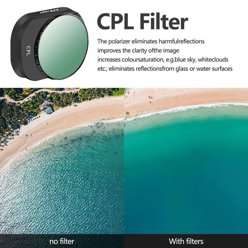 FPVtosky Mini 4 Pro ND Filter Set, Filters Kit Compatible with DJI Mini 4 Pro Accessories, 6 Pack (CPL, ND16, ND32, ND64, ND128, ND256) - 4