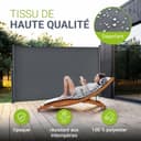 Juskys Dubai Side Awning, 500 x 160 cm, Extendible and Opaque, Privacy Screen and Windbreak for Balcony and Patio, Wall Bracket for Side Roller Blind, Anthracite - 6